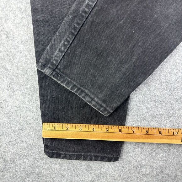 VTG Guess Jeans Womens 28 Long Faded Black Gray Tapered Logo USA Made Y2K 90s - Picture 3 of 16